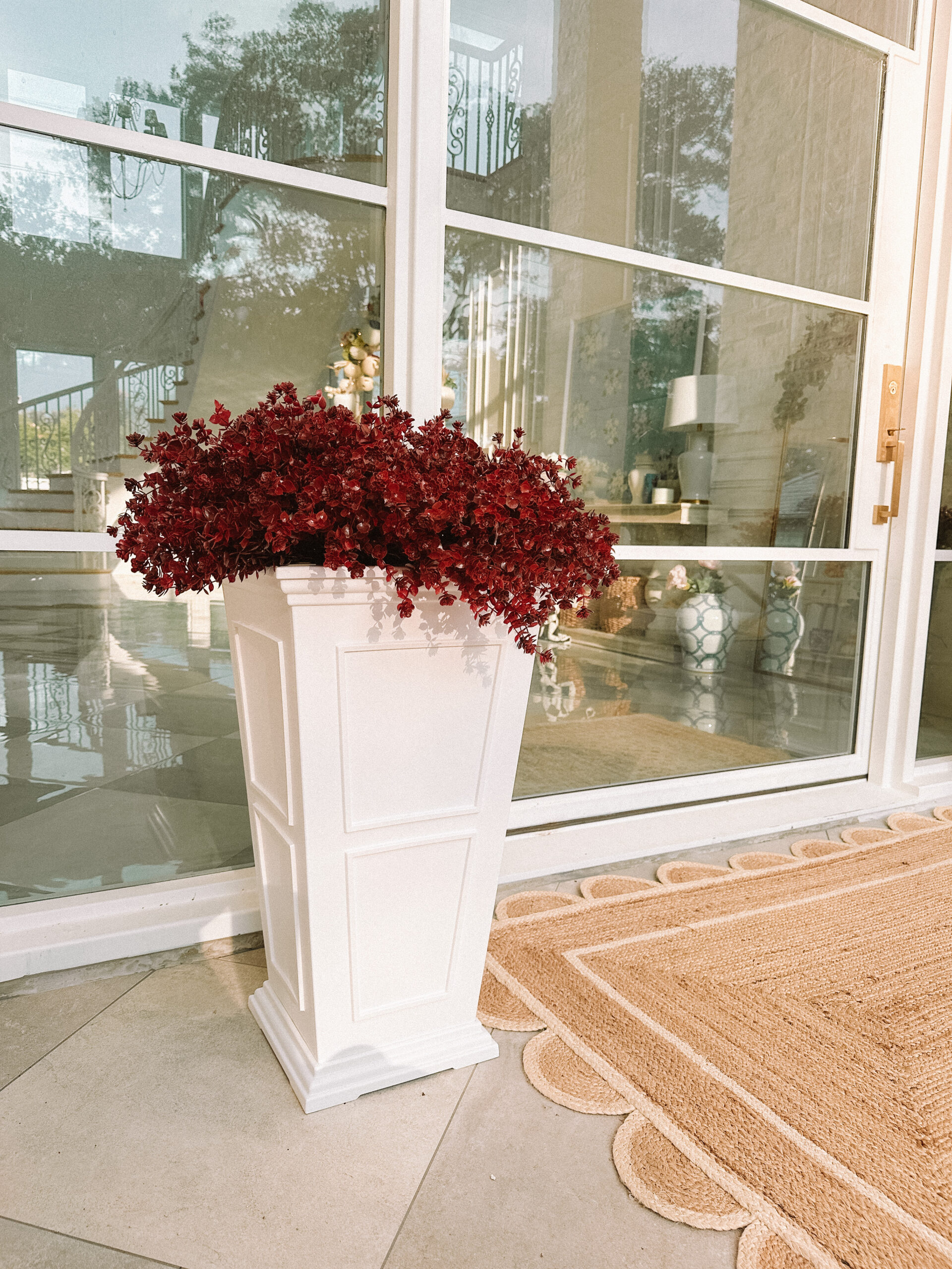 faux mums front porch farmhouse